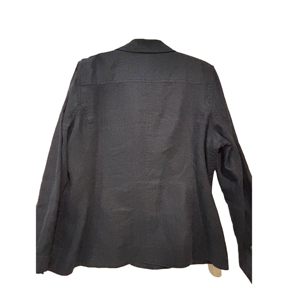 AlfanI Womens Navy Blue Blazer jacket Linen Button Plus Sz 16 Capsule Career - Picture 7 of 8